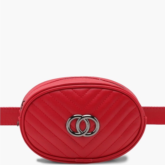 Boohoo Plus Accessories - Plus Size DOUBLE RING CHEVRON QUILTED BELT BAG